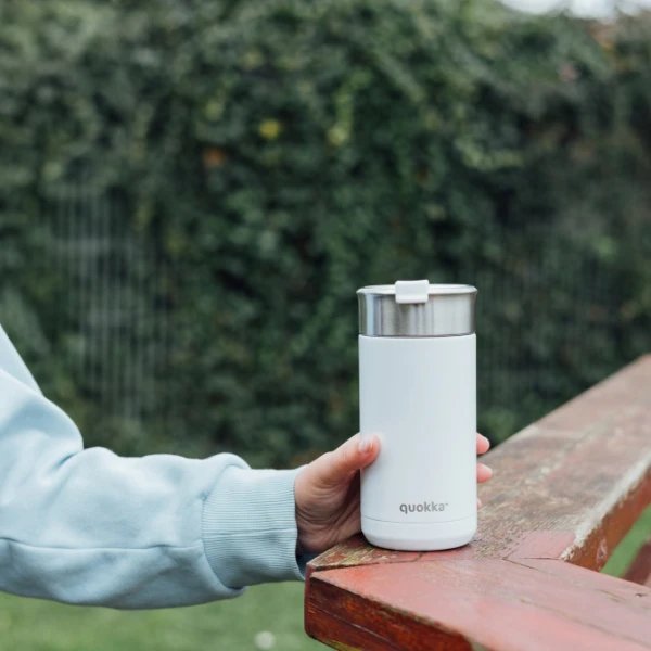 QUOKKA STAINLESS STEEL ΘΕΡΜΟΣ ΚΑΦΕ 400ml BOOST - WHITE