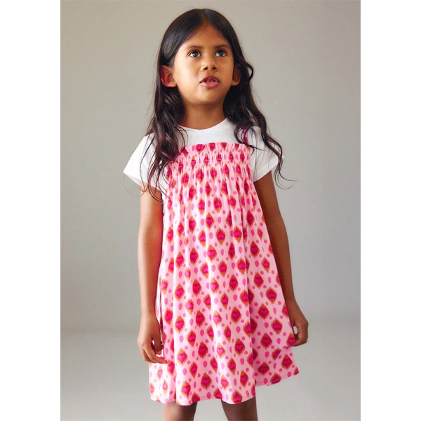 MAYORAL DRESS COMBINED LIGHT PINK