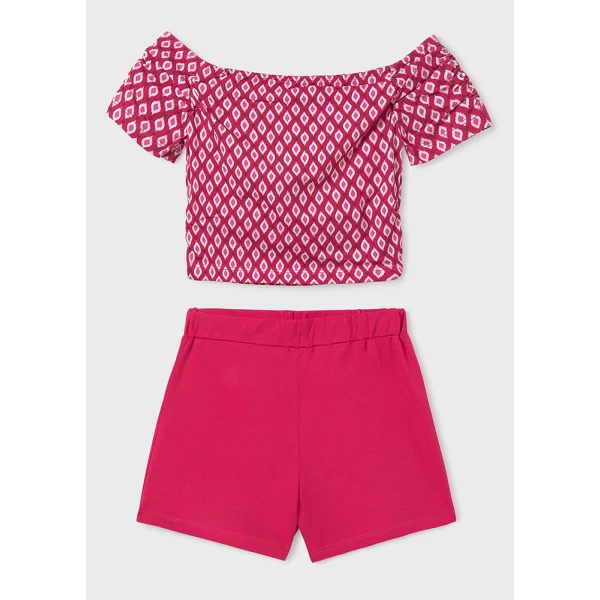 MAYORAL SET SHORTS PRINTED POMEGRANATE 