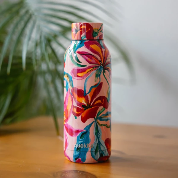 QUOKKA STAINLESS STEEL ΜΠΟΥΚΑΛΙ ΘΕΡΜΟΣ SOLID 510ml - TROPICAL BLOOM
