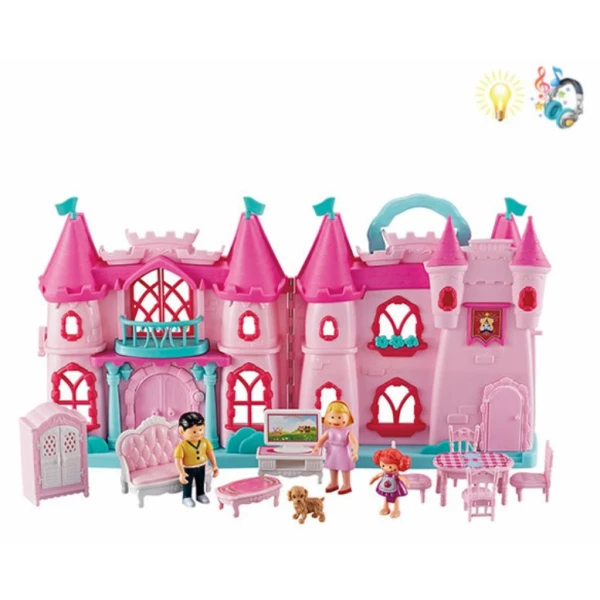 DOLLHOUSE SET FAIRYTALE CASTLE WITH LIGHTS AND SOUNDS