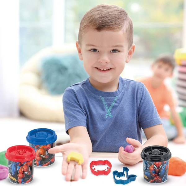 AS DOUGH DISNEY FROZEN & MARVEL SPIDERMAN SET OF 2 DOUGH POTS WITH 2 CUTTERS 228gr FOR AGES 3+ - 8 DESIGNS