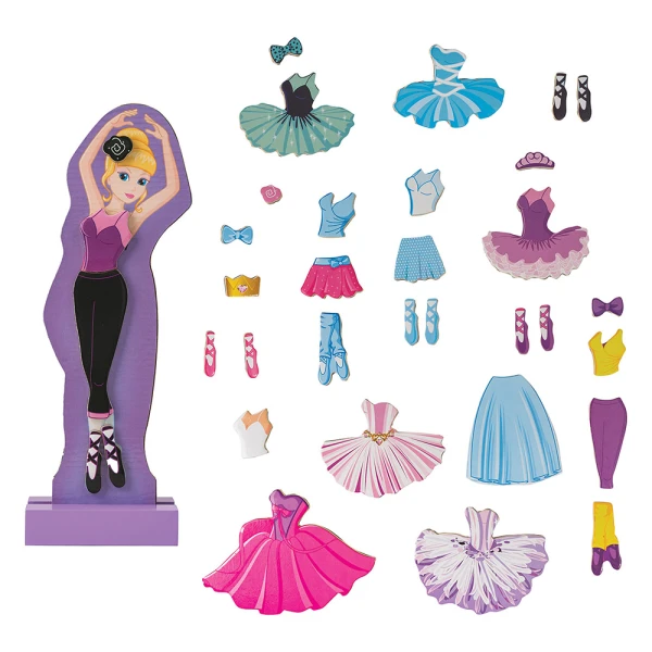HAPPIHOBBI MAGNET 35 EDUCATIONAL WOODEN MAGNETS SWEET BALLERINA