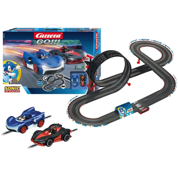 CARRERA GO!!! SET RACE WITH TWO CARS 1:43 SONIC THE HEDGEHOG 4.9m