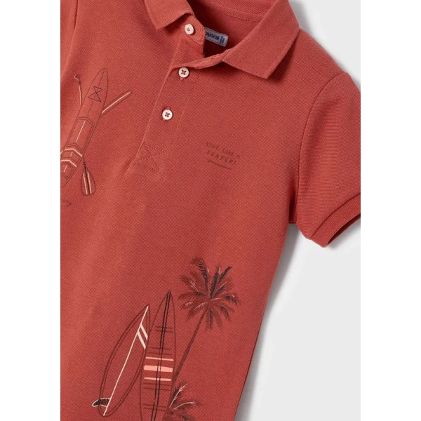 MAYORAL SHORT SLEEVES PRINTED POLO TERRACOTTA