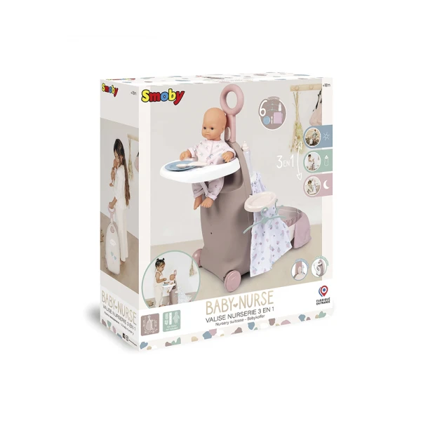 SMOBY BABY NURSE NURSERY SUITCASE 3 IN 1