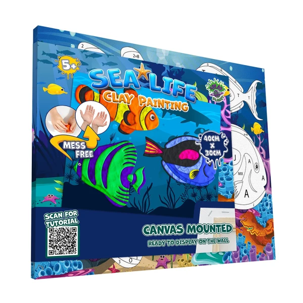 SPLAT PLANET MESS-FREE PAINT KIT WITH CLAY SEA LIFE