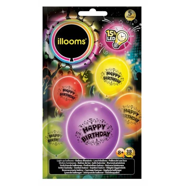 ILLOOMS ΜΠΑΛΟΝΙΑ HAPPY BIRTHDAY 5 τεμ.