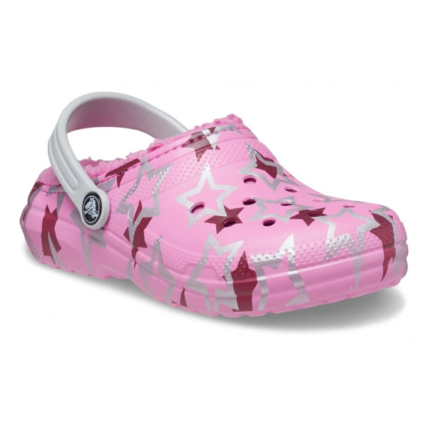 CROCS CLASSIC LINED DISCO DANCE PARTY CLOG K TAFFY PINK/MULTI