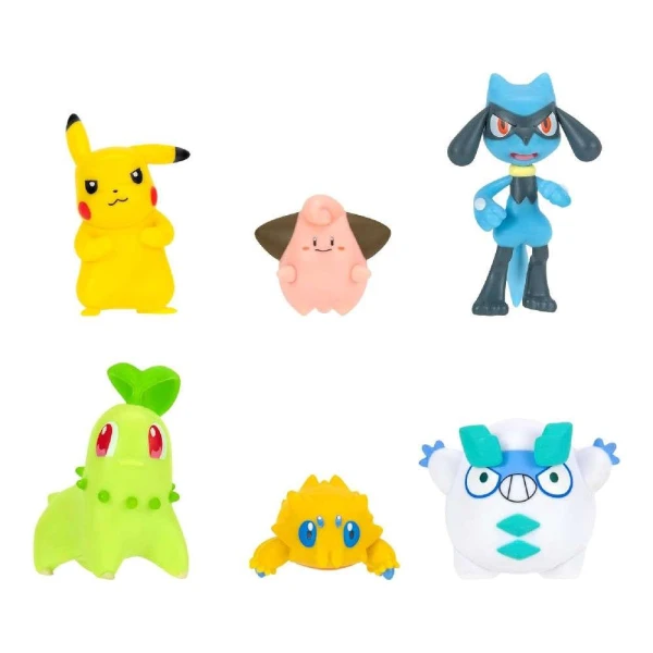 POKEMON ΣΕΤ 6 ΦΙΓΟΥΡΕΣ PIKACHU-RIOLU-CLEFFA-JOLTIK-CHIKORITA-GALARIAN DARUMAKA