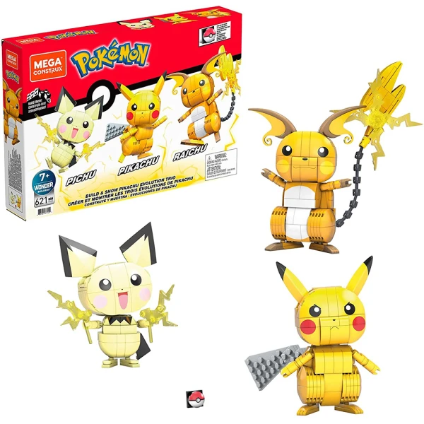 MEGA CONSTRUX POKEMON PIKACHU EVOLUTION TRIO 621 pcs