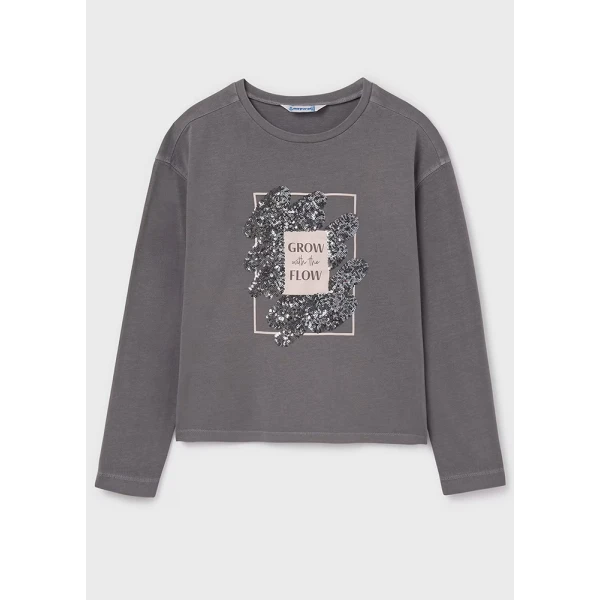 MAYORAL LONG SLEEVES BLOUSE  COLORED DARK GREY