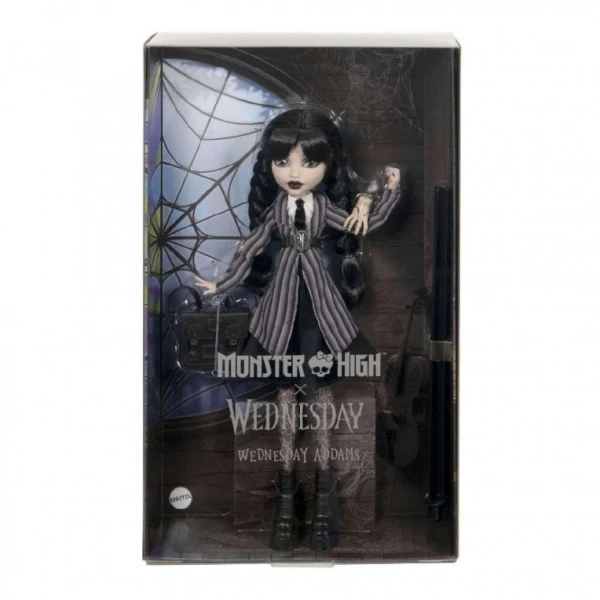 MONSTER HIGH ΣΥΛΛΕΚΤΙΚΗ ΚΟΥΚΛΑ WEDNESDAY SCHOOL OUTFIT