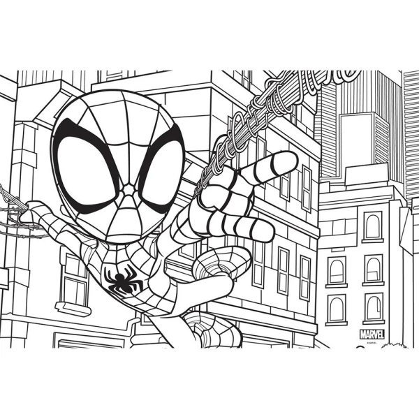 DRAWING PAD 23Χ33 cm 40 SHEETS WITH STICKERS & STENCIL SPIDEY - 2 DESIGNS