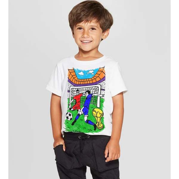 SPLAT PLANET ΠΛΕΝΟΜΕΝΟ T-SHIRT ΖΩΓΡΑΦΙΚΗΣ FOOTBALL ΜΕ ΜΑΡΚΑΔΟΡΟΥΣ (5-6 ΕΤΩΝ)
