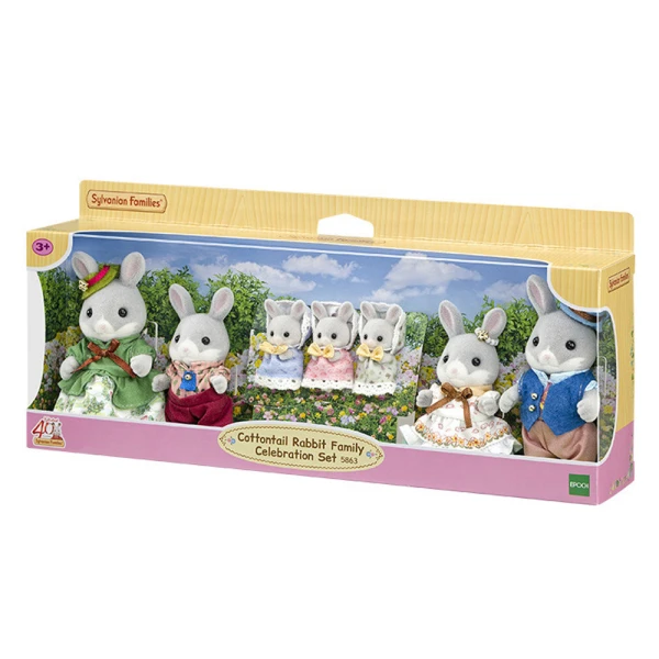 THE SYLVANIAN FAMILIES COTTONTAIL RABBIT FAMILY CELEBRATION SET