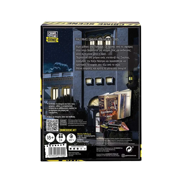 AS GAMES BOARD GAME CRIME SCENE PALERMO 1985 FOR AGES 18+ AND 1+ PLAYERS