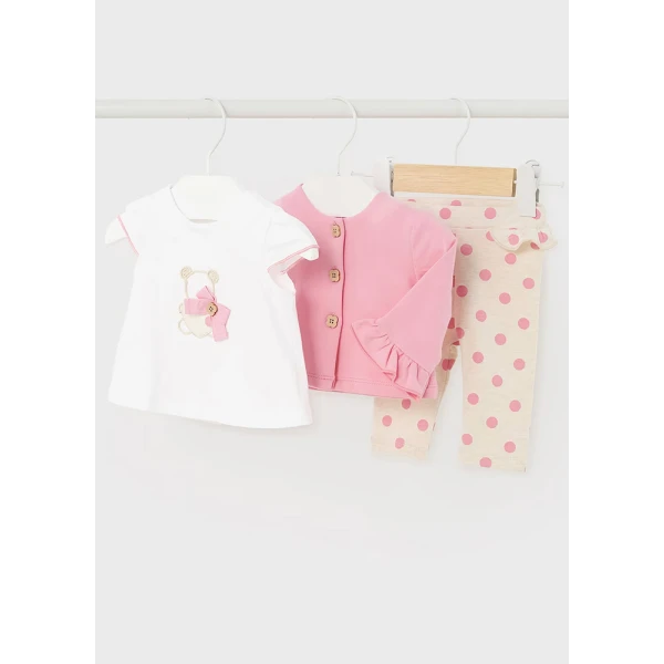 MAYORAL SET LEGGINGS 3 PIECES LIGHT SALMON