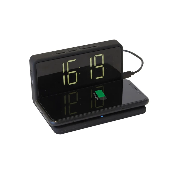 THE SOURCE WIRELESS PHONE CHARGING ALARM CLOCK