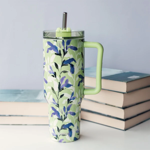QUOKKA STAINLESS STEEL THERMAL RAMBLER ΚΟΥΠΑ ΜΕ ΚΑΛΑΜΑΚΙ XL 1200ml - MATCHA
