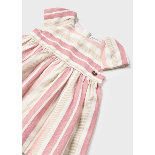 MAYORAL DRESS STRIPES SOFT ORANGE
