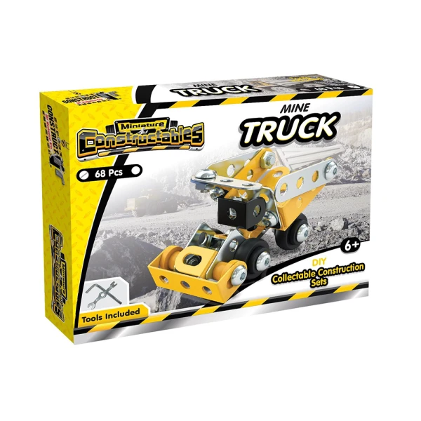 CONSTRUCT IT DIY MINI TRUCK YELLOW 68 pcs