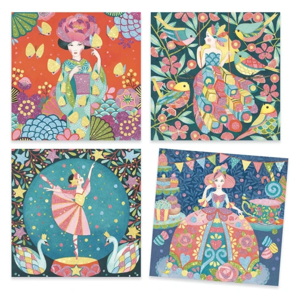 DJECO I CREATE WITH GLITTER PICTURES THE PRINCESS PARTY
