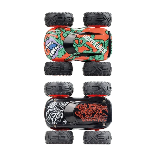 EXOST JUMP TOY CAR FRICTION POWERED WITH RAMP AND OBSTACLES - 3 DESIGNS