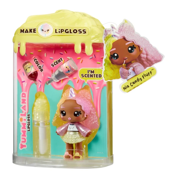 YUMMILAND LIPGLOSS DOLLS2 - COTTON CANDY -  NIA CANDY FLUFF