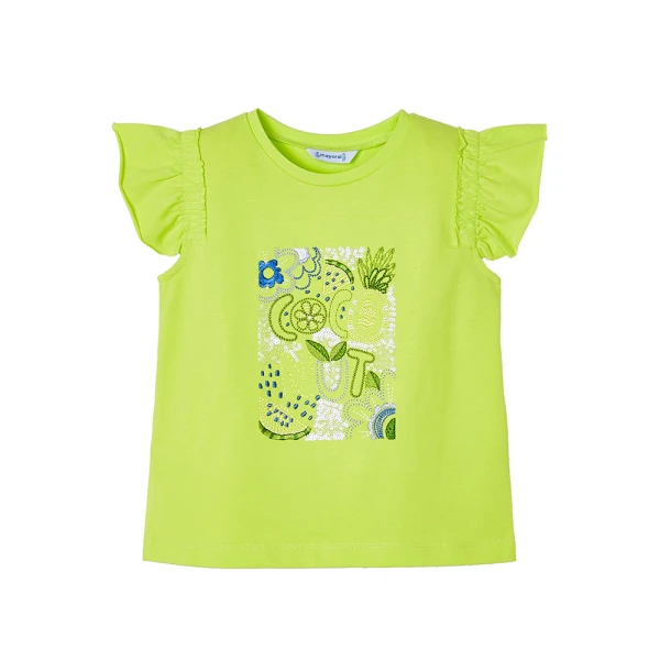 MAYORAL BLOUSE WITH STRAPS EMBROIDERY LIME