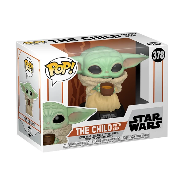 FUNKO POP! STAR WARS MANDALORIAN VINYL FIGURE THE CHILD WITH CUP BOBBLE-HEAD 378