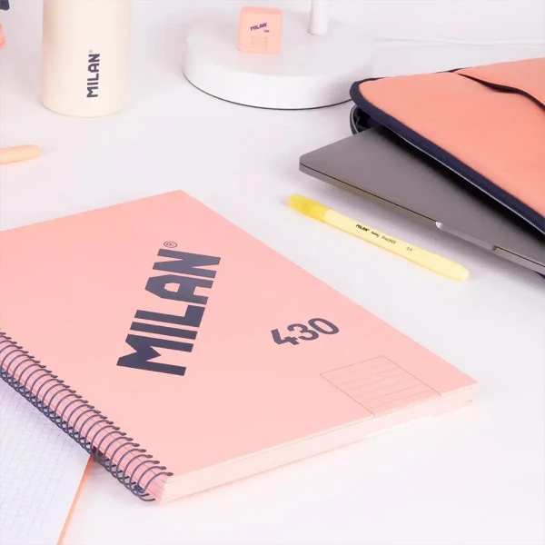 MILAN A4 SPIRAL NOTEBOOK 80 SHEETS COLLECTION PINK
