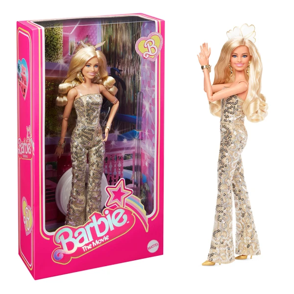 COLLECTIBLE DOLL BARBIE MOVIE GOLD DISCO JUMPSUIT