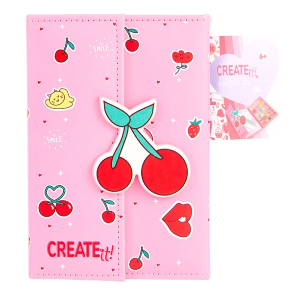 CREATE IT! CHERRY MAKEUP BOOK WITH MAGNETIC CLOSURE