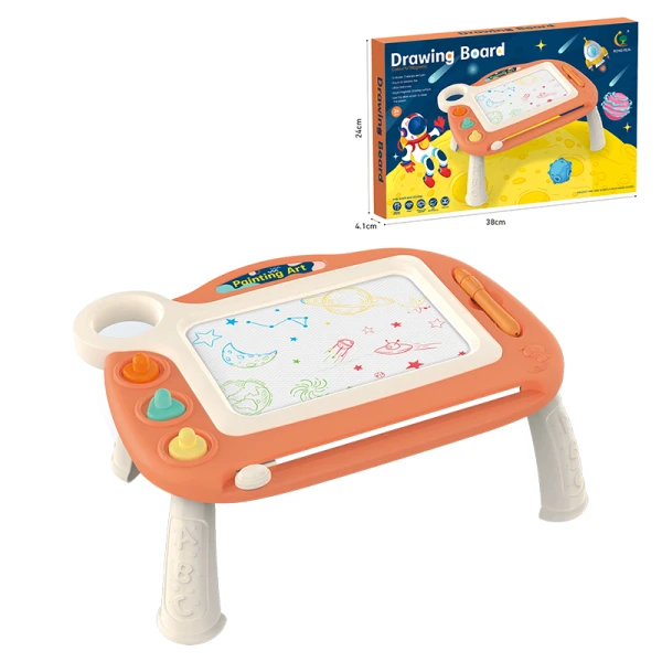 MAGNETIC WRITE-ERASE BOARD ORANGE WITH LEGS