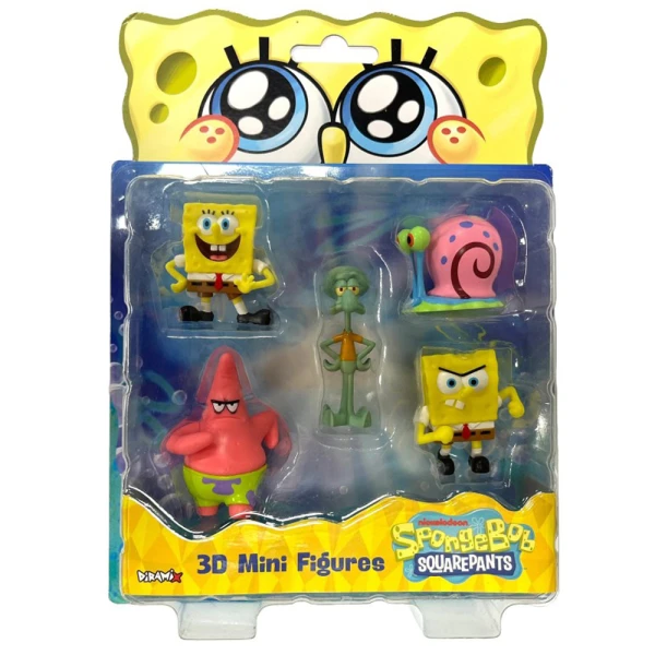 SPONGE BOB 3D MINI FIGURES 5-PACK - ASSORTED DESIGNS