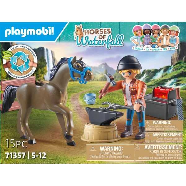 PLAYMOBIL HORSES OF THE WATERFALL FARRIER BEN AND ACHILLES