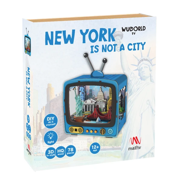 WUDORLD VINTAGE TV ΞΥΛΙΝΗ ΚΑΤΑΣΚΕΥΗ NEW YORK IS NOT A CITY