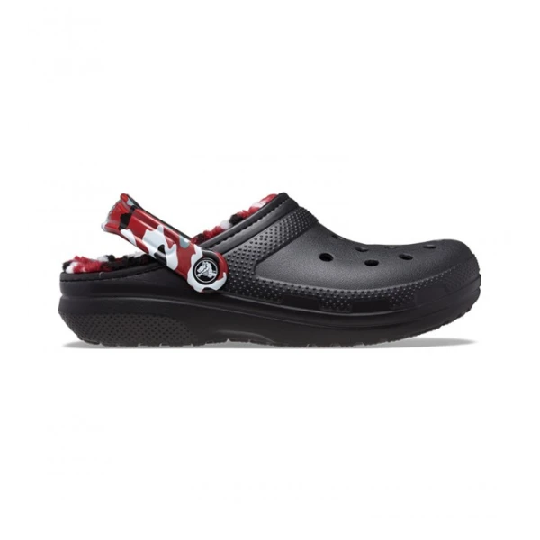 CROCS CLASSIC LINED CAMO CLOG K BLACK/RED