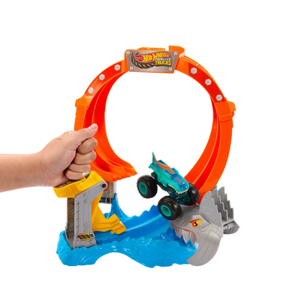 HOT WHEELS MONSTER TRUCKS - SPIRAL SHARK SMASH PLAYSET