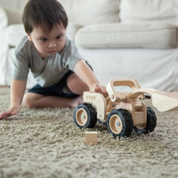 PLAN TOYS WOODEN VEHICLE BULLDOZER