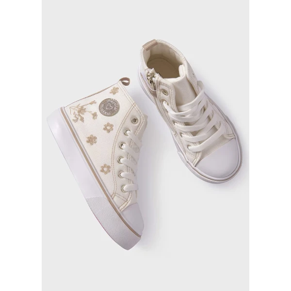 MAYORAL ECRU CANVAS BOOTS