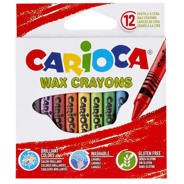 CARIOCA WAX CRAYONS 12 COLOURS