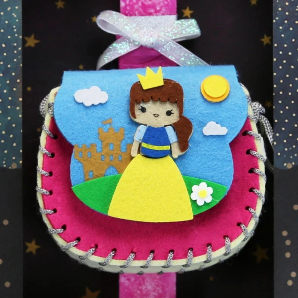 SYNCHRONIA HANDMADE CANDLE 30 cm PRINCESS BAG NEON FUCHSIA
