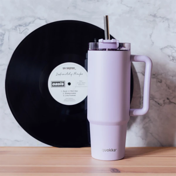 QUOKKA STAINLESS STEEL THERMAL RAMBLER ΚΟΥΠΑ ΜΕ ΚΑΛΑΜΑΚΙ 950ml - PURPLE