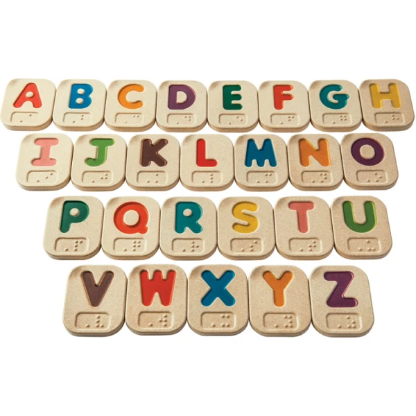 PLAN TOYS WOODEN ALPHABET ENGLISH (A-Z) BRAILLE