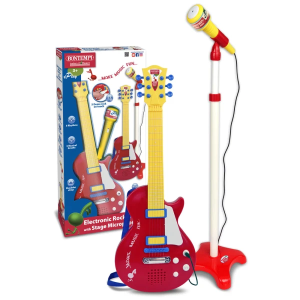 BONTEMPI ELECTRONIC ROCK GUITAR AND MICROPHONE WITH STAND
