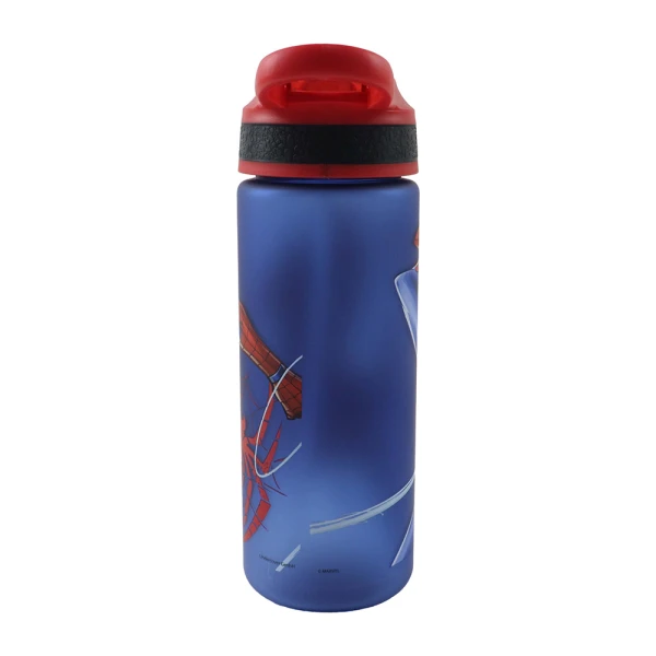 PLASTIC WATER BOTTLE 600ml WITH STRAW SPIDERMAN