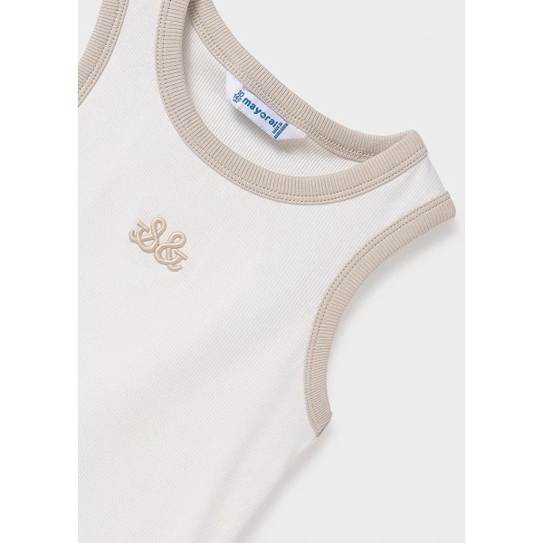 MAYORAL BLOUSE BRACES EMBROIDERY ECRU 