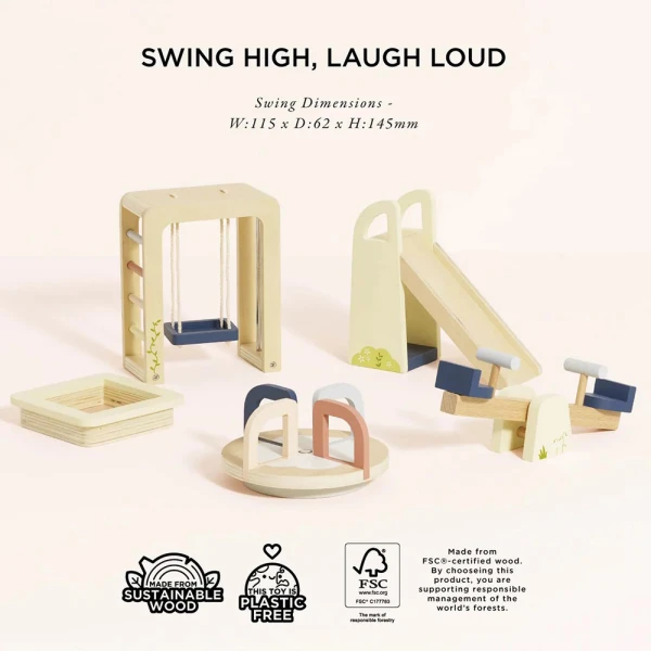 LE TOY VAN WOODEN PLAYGROUND FOR DOLLHOUSE 